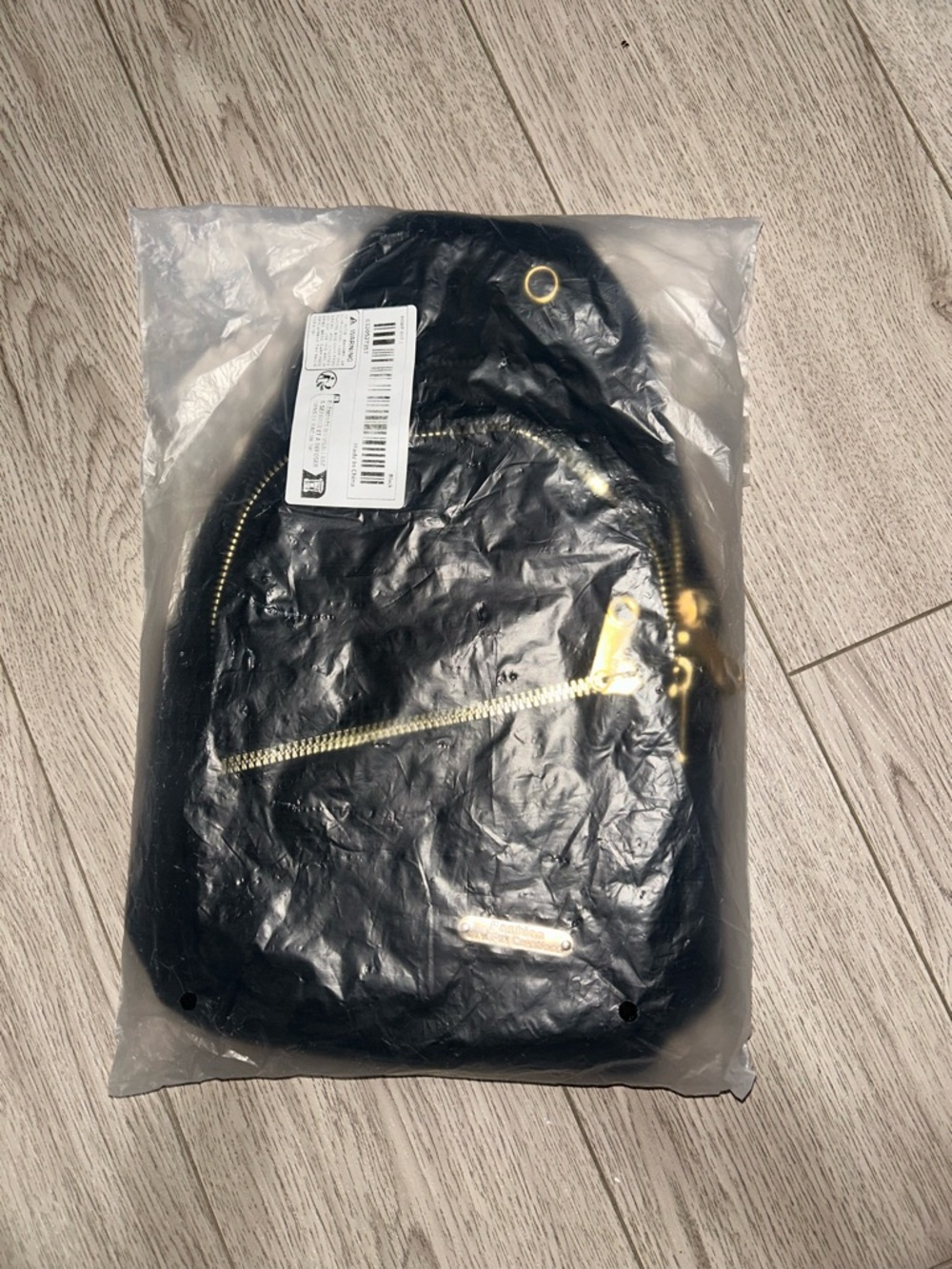 Fashion Black Mini Backpack Purse Gold Zippers
